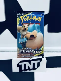 Pokemon TCG Sun & Moon Team Up Booster Pack (1) English 10 Cards Eevee Snorlax - Image 1