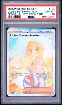 2025 POKEMON MEG EN-MEGA EVOLUTION #184 LILLIE'S DETERMINATION PSA 10 - Image 1