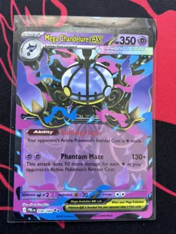 Pokemon TCG Mega Chandelure Ex 038/084 Pitch Black Pack Fresh Mint Condition - Image 1