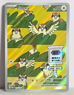 Pidgey 207/197 IR SV03 Obsidian Flames Illustration Rare Holo Pokemon TCG NM-LP - Image 1