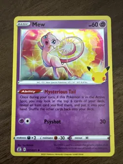 Pokemon Mew 011/025 25th Anniversary Celebrations Holo 2021 - Image 1