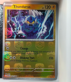 Pokemon Thundurus 033/086 Sv: Black Bolt Master Ball Pattern Rare Holo 120 HP - Image 1