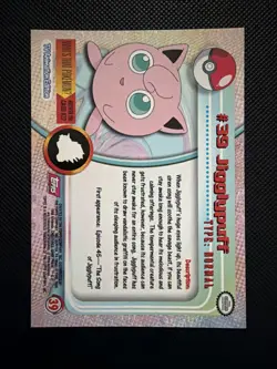 Pokemon #39 Jigglypuff Nintendo Topps Non Holo Red Label NM - Image 2