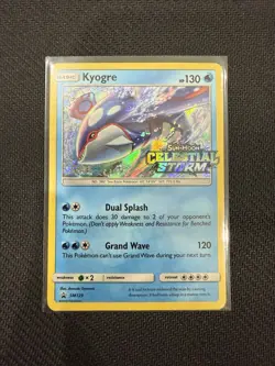 Kyogre SM129 STAFF promo Stamp Sun & Moon Celestial Storm NM Condition - Image 1