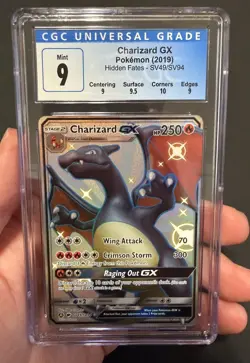 2019 Pokemon Sun & Moon Hidden Fates SV Charizard #SV49/SV94 GX CGC 9 - Image 1