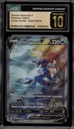 Pokemon Hisuian Samurott V Crown Zenith Galarian Full Art #GG51 CGC 10 Pristine - Image 1