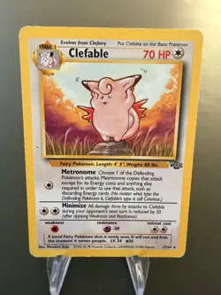 Clefable 17/64 Jungle Set Non-Holo Rare Vintage Pokemon Card WOTC MP - Image 1