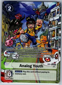 Analog Youth (Alternate Art) EX1-066 R Classic Collection - Digimon Card - NM - Image 1
