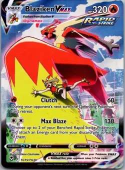 Blaziken VMAX TG15/TG30 Holo VMAX Rare Silver Tempest Trainer Gallery Pokemon NM - Image 1