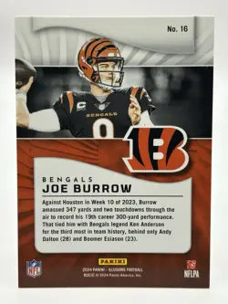 2024 Panini Illusions Joe Burrow Trophy Collection Orange - Image 2