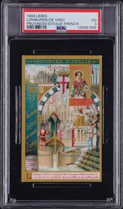 1898 Leonardo Da Vinci Rookie Card Liebig French PSA 3 Before Stollwerck - Image 1