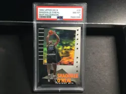 1992 Upper Deck MVP Hologram #35 Shaquille O’Neal Rookie Card PSA 8 NM-Mint - Image 1
