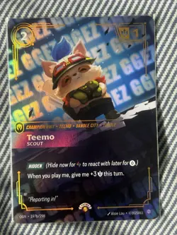 Teemo - Scout GGEZ OGN 197b/298 Riftbound Nexus Night Promo Card - NM - Image 1