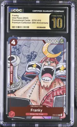 CGC PRISTINE 10 FRANKY ONE PIECE 25TH ANNIVERSARY Premium Collection ST01-010 - Image 1