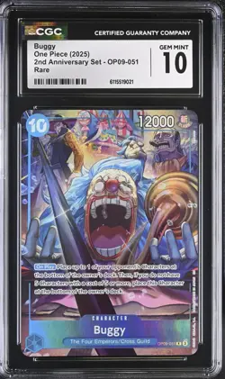 CGC GEM MINT 10 One Piece BUGGY 2nd Anniversary Set Promo OP09-051 - Image 1