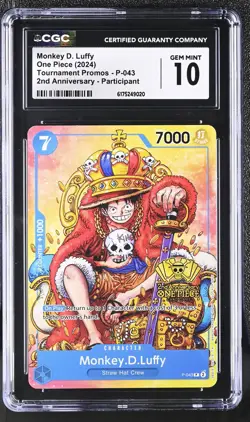 2024 ONE PIECE MONKEY D. LUFFY TOURNAMENT PROMO P-043 CGC 10 - Image 1