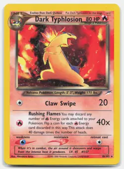 Dark Typhlosion 10/105 Holo Rare Neo Destiny Pokemon Unlimited Holo LP - Image 1
