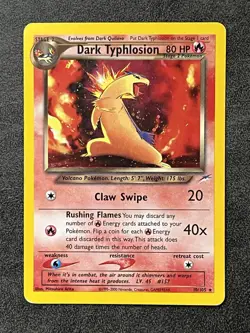 Pokemon Neo Destiny Unlimited Dark Typhlosion 10/105 Holo Rare MP - Image 1