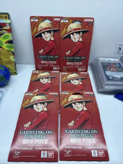 (x6) One Piece TCG: Carrying On His Will Sleeved Booster Pack Lot OP-13 ENGLISH - Image 1