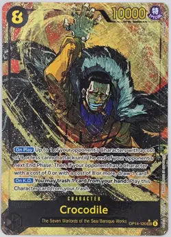 Crocodile OP14-120 Secret Rare The Azure Sea's Seven One Piece Foil NM - Image 1