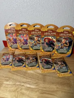 LOT OF 10 Disney Lorcana Wilds Unknown Sleeved Booster Pack SEALED NEW - Image 1