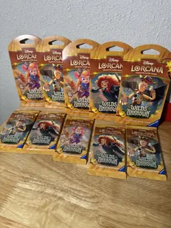 LOT OF 10 Disney Lorcana Wilds Unknown Sleeved Booster Pack SEALED NEW - Image 5