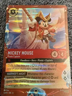 Disney Lorcana Mickey Mouse - Pirate Captain (Disney Cruise Promo Holofoil) - Image 2