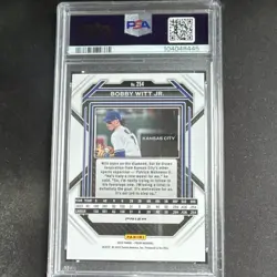 Panini 2023 Prizm Bobby Witt Jr Rookie Blue Ice Prizm #254 Royals PSA 10 - Image 2