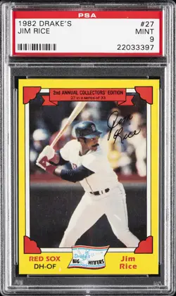 1982 DRAKE'S #27 JIM RICE PSA 9 - Image 1