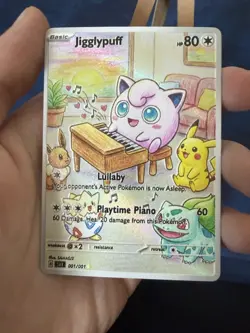 Piano Jigglypuff Eevee Roger Bulbasaur Pikachu Pokemon Card DISPLAY ART - Image 2