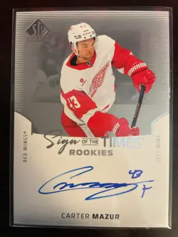Carter Mazur 2025-26 UD SP Authentic Sign of the Times Auto RC Card #SOTT-CM - Image 1