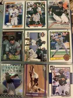 9 Card Lot Mike Piazza Los Angeles Dodgers New York Mets A13 - Image 1