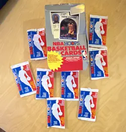 NBA Hoops 1989-90 Basketball Cards Sealed 15-Card Packs Lot of 7 - Image 1