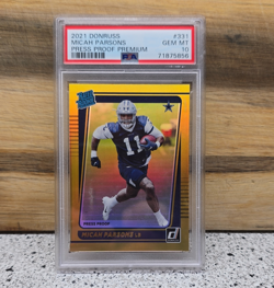 2021 Panini Donruss Micah Parsons Rated Rookie Press Proof Premium #331 PSA 10 - Image 1