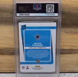 2021 Panini Donruss Micah Parsons Rated Rookie Press Proof Premium #331 PSA 10 - Image 2
