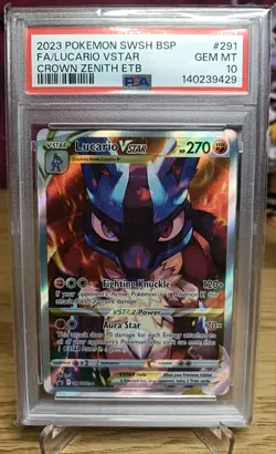 Pokemon TCG Lucario Vstar Sword & Shield Swsh291 Holo Promo PSA 10 - Image 1