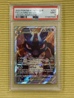 Pokemon TCG Lucario Vstar Sword & Shield Swsh291 PSA 9 - Image 1