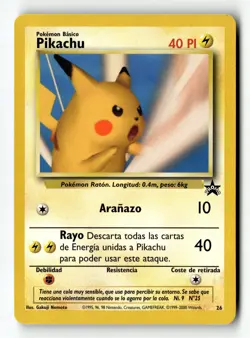Pokemon Card Pikachu (SNAP Promo) Normal LP WoTC Promo 26 SPANISH - Image 1