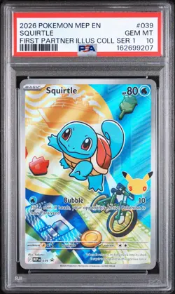 PSA 10 2026 Pokemon TCG Squirtle 039 First Partner Illus Coll Ser 1 Holo EN - Image 1