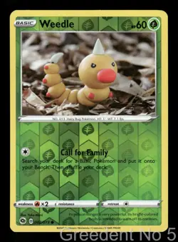 Weedle 002/073 Common Champion's Path Pokemon Reverse Holo Lightly Played - Image 1