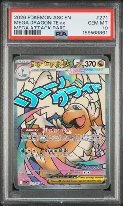 2026 Pokemon PSA 10 Mega Dragonite EX Ascended Heroes Mega Attack Rare 271/217 - Image 1