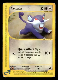 Rattata 128/165 Common Expedition Base Set Pokemon Card - Image 2