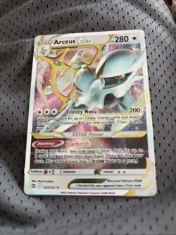 Pokemon Arceus VSTAR Ultra Rare Holo 123/172 Brilliant Stars VSTAR metal card - Image 1
