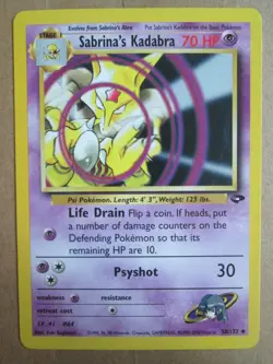 Sabrina's Kadabra - 58/132 - Uncommon WOTC TCG—Gym Challenge Set Pokemon - Image 1