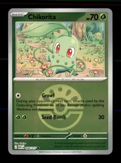 Chikorita (Friend Ball) 008/217 Common Ascended Heroes Pokemon Reverse Holo NM - Image 1