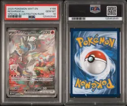2025 POKEMON WHT EN-WHITE FLARE SPECIAL ILLUSTRATION RARE RESHIRAM EX PSA 10 - Image 3