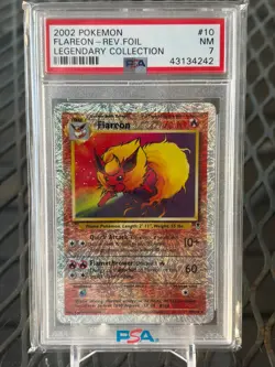 Pokemon Legendary Collection Reverse Flareon #10/110 PSA 7 NM - Image 1