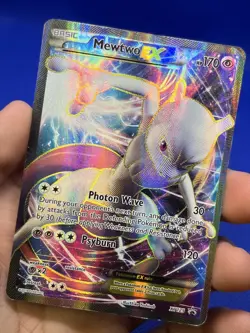 2016 Pokemon XY Promos Mewtwo EX XY125 Black Star Promo DMG/Creased - Image 2