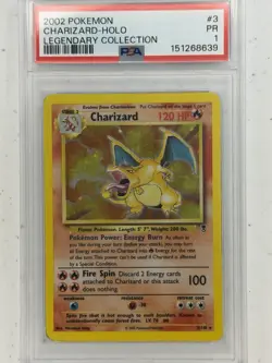 Pokemon Legendary Collection Charizard Holo 3/110 English PSA 1 2002 - Image 1
