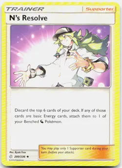 N's Resolve 200/236 Uncommon Cosmic Eclipse Pokemon NM/LP - Image 1